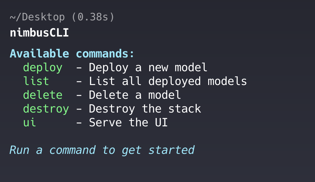 nimbusCLI command